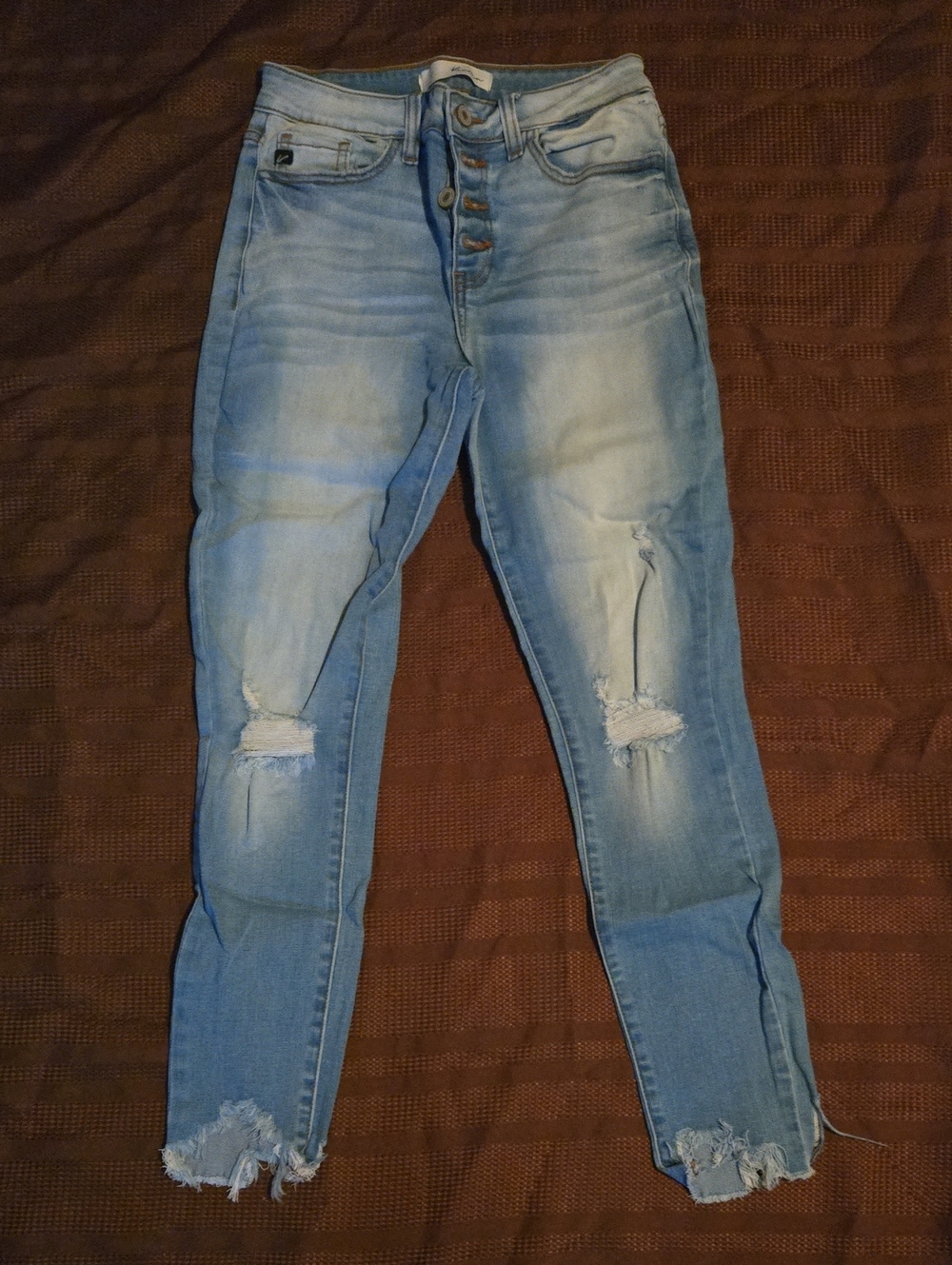 KanCan Light Blue High-Rise Distressed Jeans